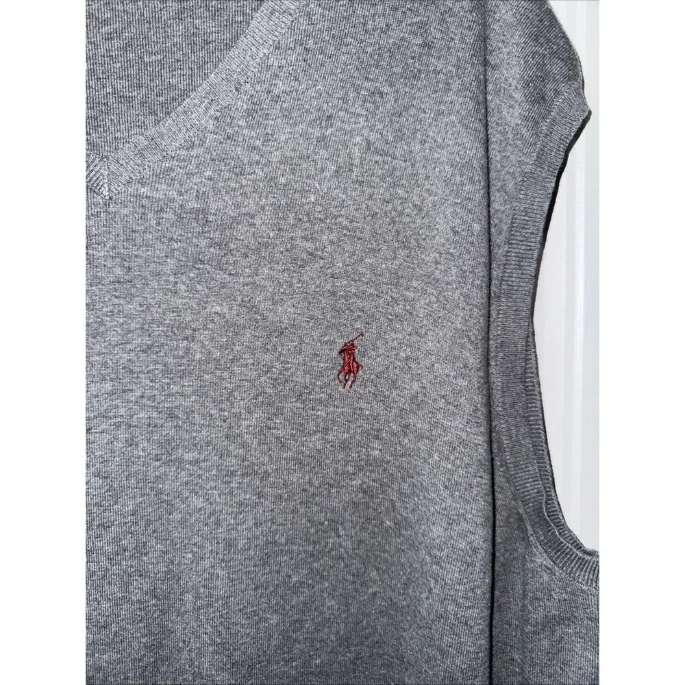 Polo Ralph Lauren Big And Tall Pima Cotton V-Neck Sweater Vest  2XLT 2X TALL